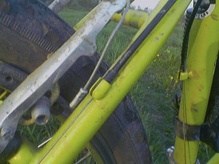 Derailer cable in place